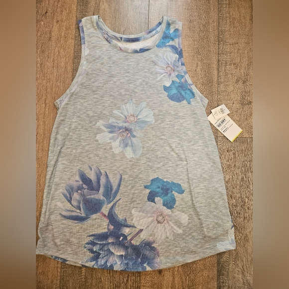 Gray Floral Sleeveless Top - Picture 1 of 6